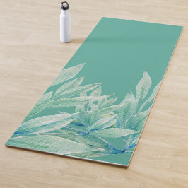 Moderne Blauwe Groene Oceaan Abstracte Planten Wat Yogamat