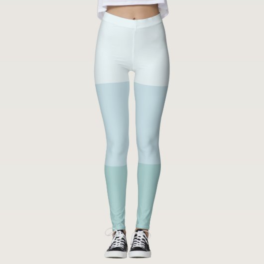Moderne blauwe groene Sjabloon elegante pastolkleu Leggings (Voorkant)