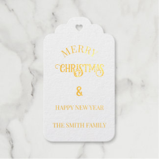 Moderne blauwe groene tartan goud folie kerst cadeaulabels