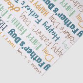 Moderne Blauwe Groene Typografie Vaderdag Tissuepapier (Detail)