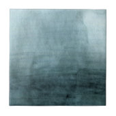 Moderne Blauwe Groene Waterverf Abstract Minimalis Tegeltje (Voorkant)