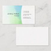 Moderne blauwe groene Waterverf Eenvoudige Sjabloo Visitekaartje (Voorkant / Achterkant)