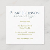 Moderne Blauwe Groene Waterverf Typografie Vierkante Visitekaartje (Achterkant)