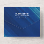 Moderne Blauwe Grunge Bar Mitswa All In One Uitnodiging (Achterkant)