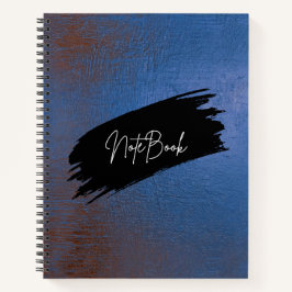 Moderne Blauwe Grunge Spiraal Journal Notitieboek