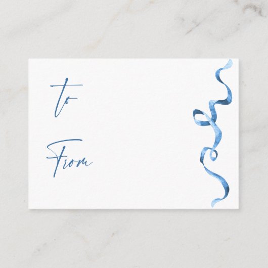 Moderne Blauwe Hand getrokken Bow Vrijgezellenfees Informatiekaartje (Achterkant)