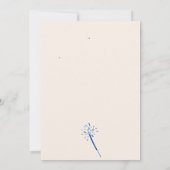 Moderne Blauwe Hand getrokken Verlovingsfeestuitno Kaart (Achterkant)