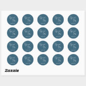 Moderne Blauwe Handgeschreven Script Elegante Trou Ronde Sticker (Vel)