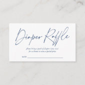 Moderne blauwe handgeschreven taperraffle informatiekaartje (Voorkant)