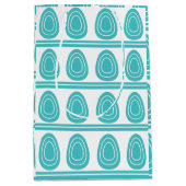 Moderne blauwe Happy Easter Eggs Medium Cadeauzakje (Voorkant)