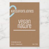 Moderne Blauwe Hart Vorm  Bruine Kaars Voedselcontainer Etiket (Enkel label)