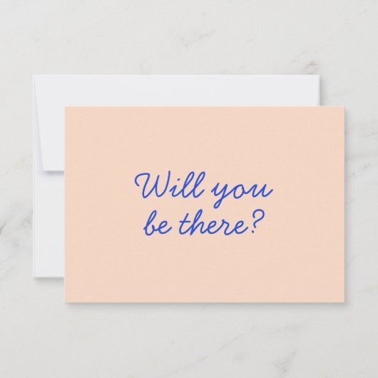 Moderne Blauwe Heldere QR Code Retro Leuke Bruilof RSVP Kaartje (Achterkant)