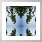 Moderne Blauwe Hemel & Boom Poster (Voorkant)