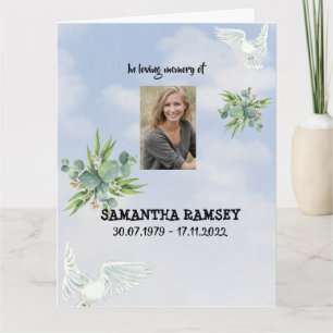 Moderne Blauwe Hemel Condoleancekaart Kaart