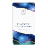 Moderne Blauwe Hemelse Dank u Verpakking van de Ze Etiket (Voorkant)