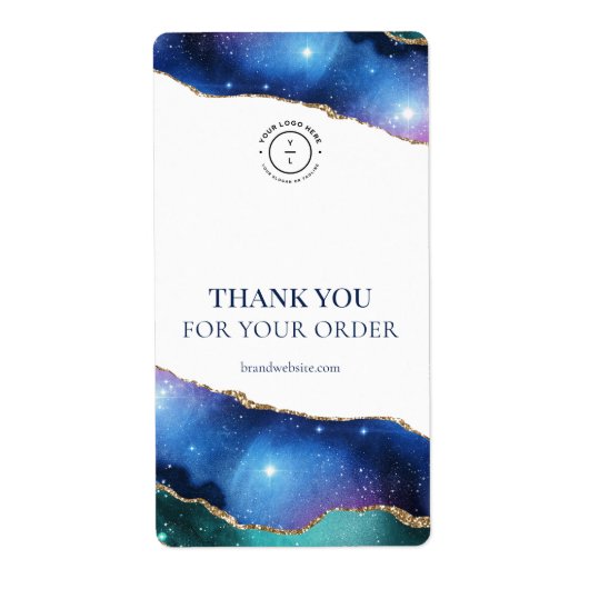 Moderne Blauwe Hemelse Dank u Verpakking van de Ze Etiket (Voorkant)