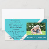 Moderne blauwe herdenkingsfoto kaart (Voorkant / Achterkant)