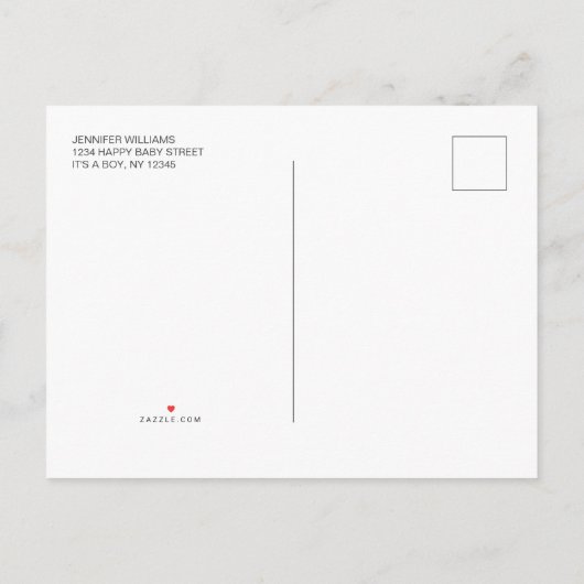 Moderne Blauwe Het is een Jongens Baby Shower Uitn Uitnodiging Briefkaart (Achterkant)