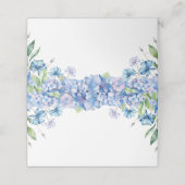 Moderne blauwe hortensia bloem bruidsdouche plaatskaartje (Buitenkant ongevouwen)