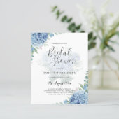 Moderne Blauwe Hortensia Foto Uitnodigingen voor B (Staand voorkant)