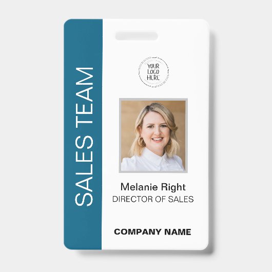 Moderne blauwe ID-badge Badge (Front)