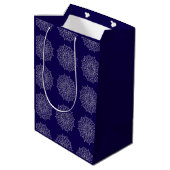 Moderne Blauwe Indigo Mandala Boho Decoupage Cadea Medium Cadeauzakje (Achterkant Gekanteld)