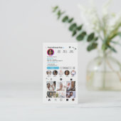 Moderne Blauwe Instagram Aangepaste Sociale Media Visitekaartje (Staand voorkant)