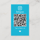 Moderne Blauwe Instagram Aangepaste Sociale Media Visitekaartje (Achterkant)