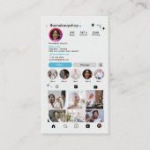Moderne Blauwe Instagram Aangepaste Sociale Media Visitekaartje (Voorkant)