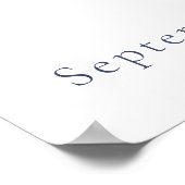 Moderne blauwe iris bloem gecentreerd bruiloft poster (Hoek)