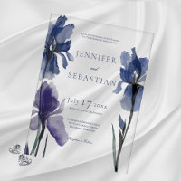 Moderne Blauwe Iris Bloemen Bruiloft