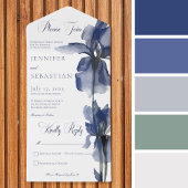 Moderne blauwe Iris ventilator geen diner All In One Uitnodiging