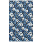 Moderne Blauwe Ivoren Bloemdecoratieve Tafelkleed (Voorkant)