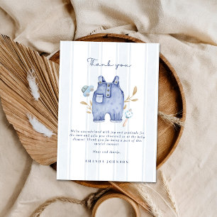 Moderne blauwe jeans strepen baby shower kaart