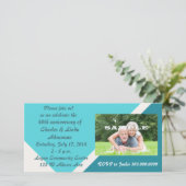 Moderne Blauwe Jubileum Viering Fotokaart (Staand voorkant)