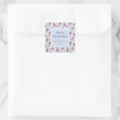 Moderne blauwe kardinale feestdag vierkante sticker (Tas)