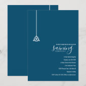 Moderne Blauwe Keltische Triquetra Baby Zeilceremo Kaart (Voorkant / Achterkant)