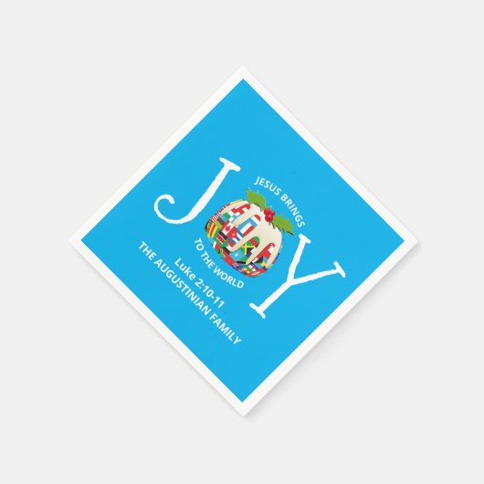 Moderne blauwe kerstavond op de wereld servet (Hoek)