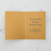 Moderne Blauwe Kerstbloem Krans Vogels Feestdagen Kaart (Binnen)