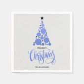 Moderne blauwe kerstboom vakantie servetten (Voorkant)