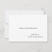 Moderne blauwe kerstfoto van Merry Kaart (Achterkant)