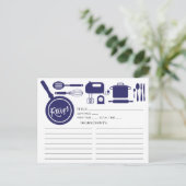 Moderne blauwe keukenuitrusting voor de zeemacht briefkaart (Staand voorkant)