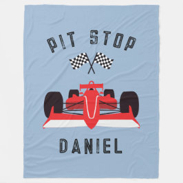 Moderne Blauwe Kinder Rode Racing Auto Fleece Deken