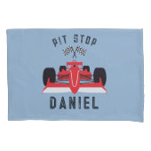 Moderne Blauwe Kinder Rode Racing Auto Kussensloop (Voorkant)