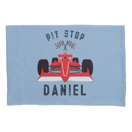 Moderne Blauwe Kinder Rode Racing Auto Kussensloop