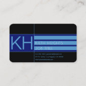 Moderne Blauwe Kleuren en Zwarte Achtergrond Visitekaartje (Voorkant)