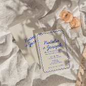 Moderne Blauwe Kleurrijke Retro Fun Whimsical Brui Kaart