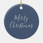 Moderne blauwe krab kerstversiering keramisch ornament (Achterkant)