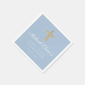 Moderne Blauwe Kruis Jongen Eerste Communie  Servet (Hoek)