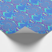 Moderne blauwe kunst cadeaupapier (Hoek)